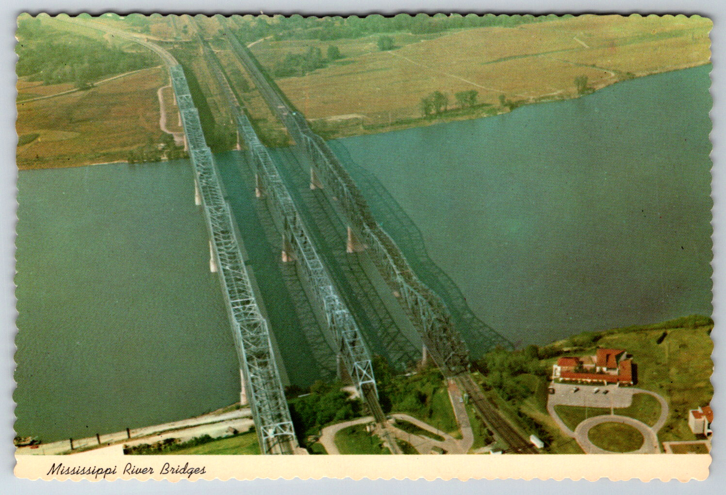 1916 Mississippi River Bridges Memphis Tenn Vintage Postcard