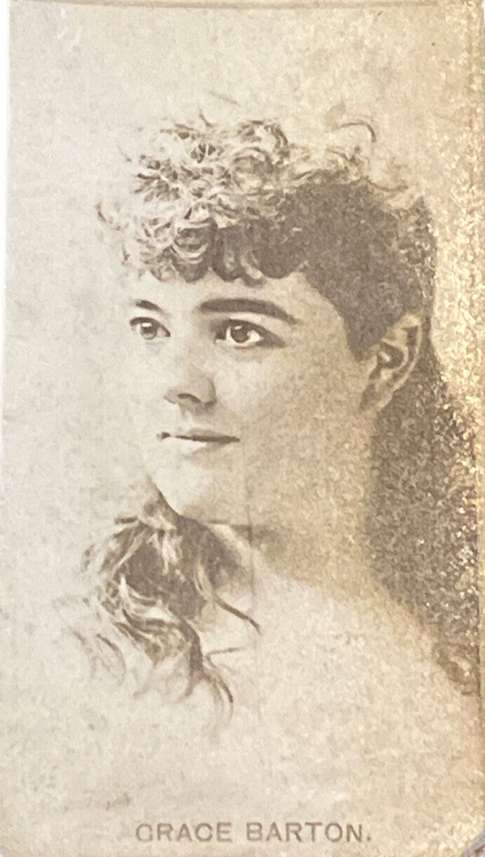 Atq 1890s Tobacciana Trade Card Grace Barton Actress Sweet Caporal Cigarette GUC