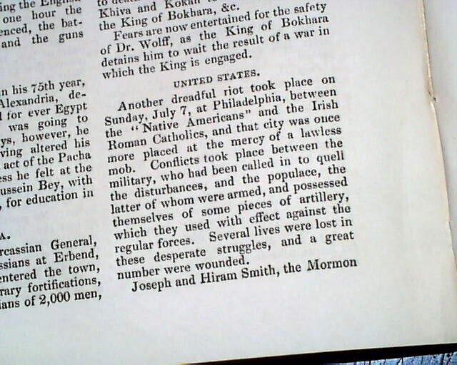 Joseph Hyrum Smith Mormons Mormonism Carthage Illinois Murders 1844  Magazine   