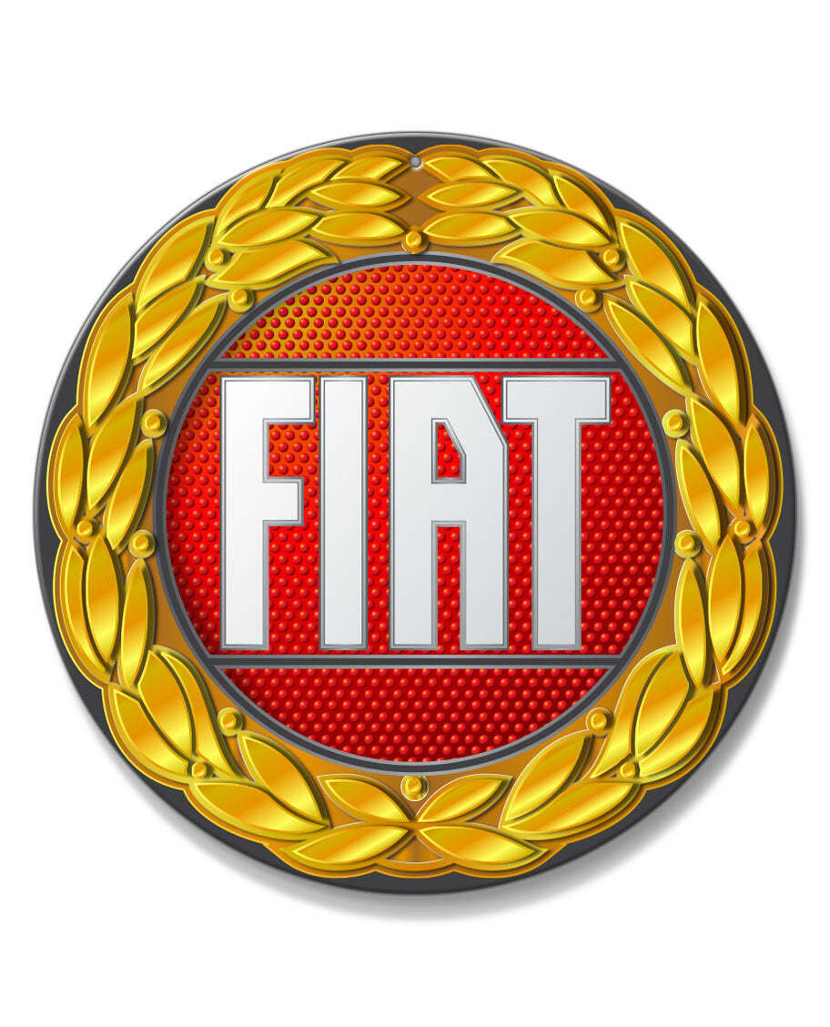 Fiat 1966 - 1967 Emblem Round Aluminum Sign - 14 colors - Made USA - Italian Car