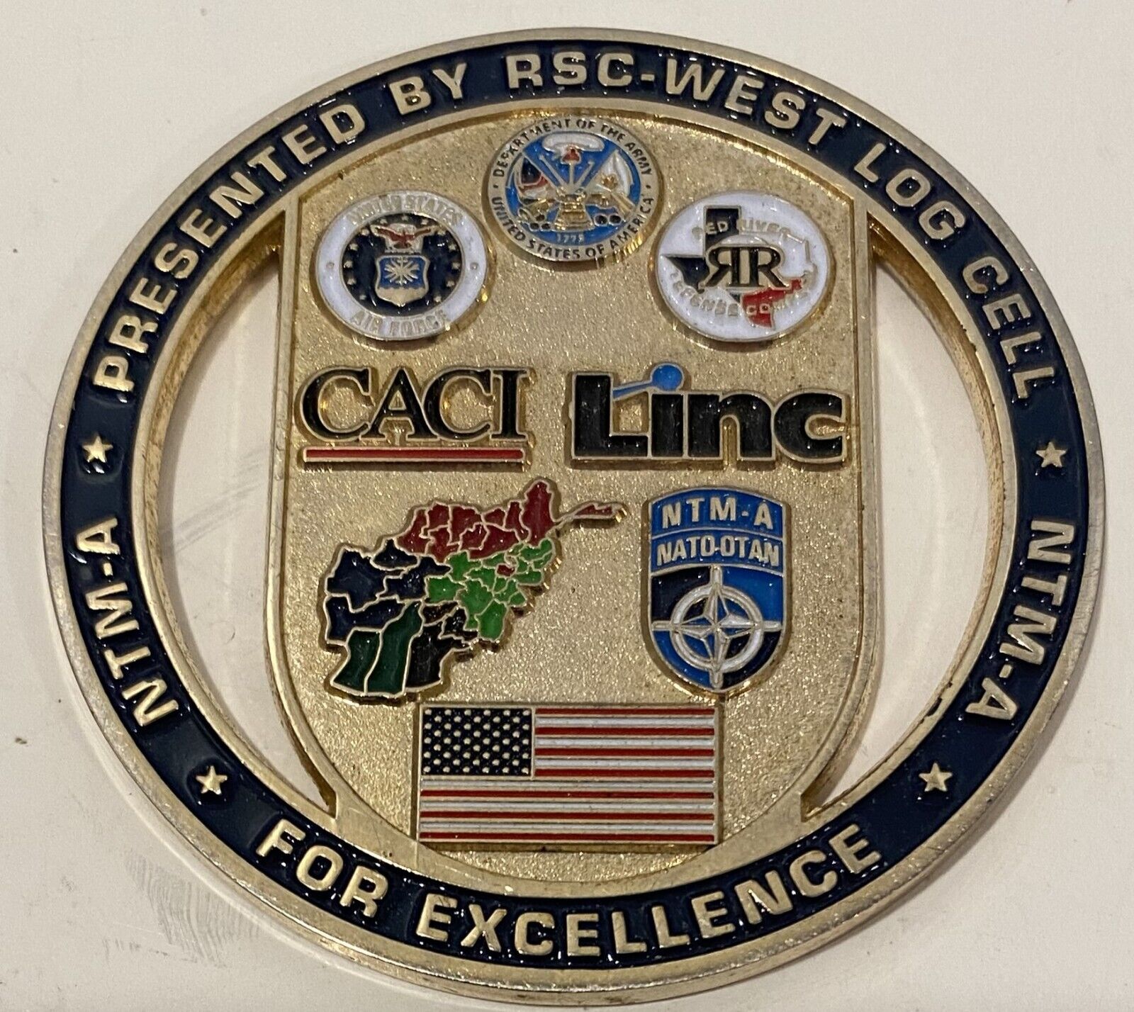 NTM-A (Nato Training Mission -Afghanistan) RSC-West Log Cell Challenge Coin