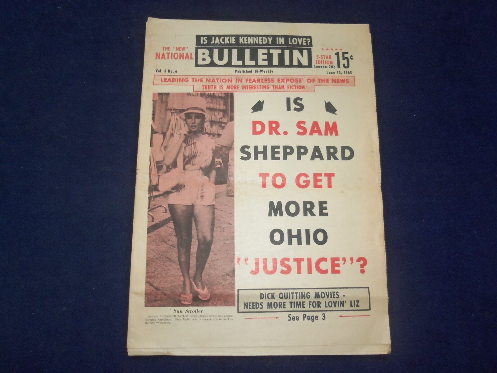 1965 JUNE 13 NATIONAL BULLETIN NEWSPAPER - SAM SHEPPARD TO GET JUSTICE?- NP 6931