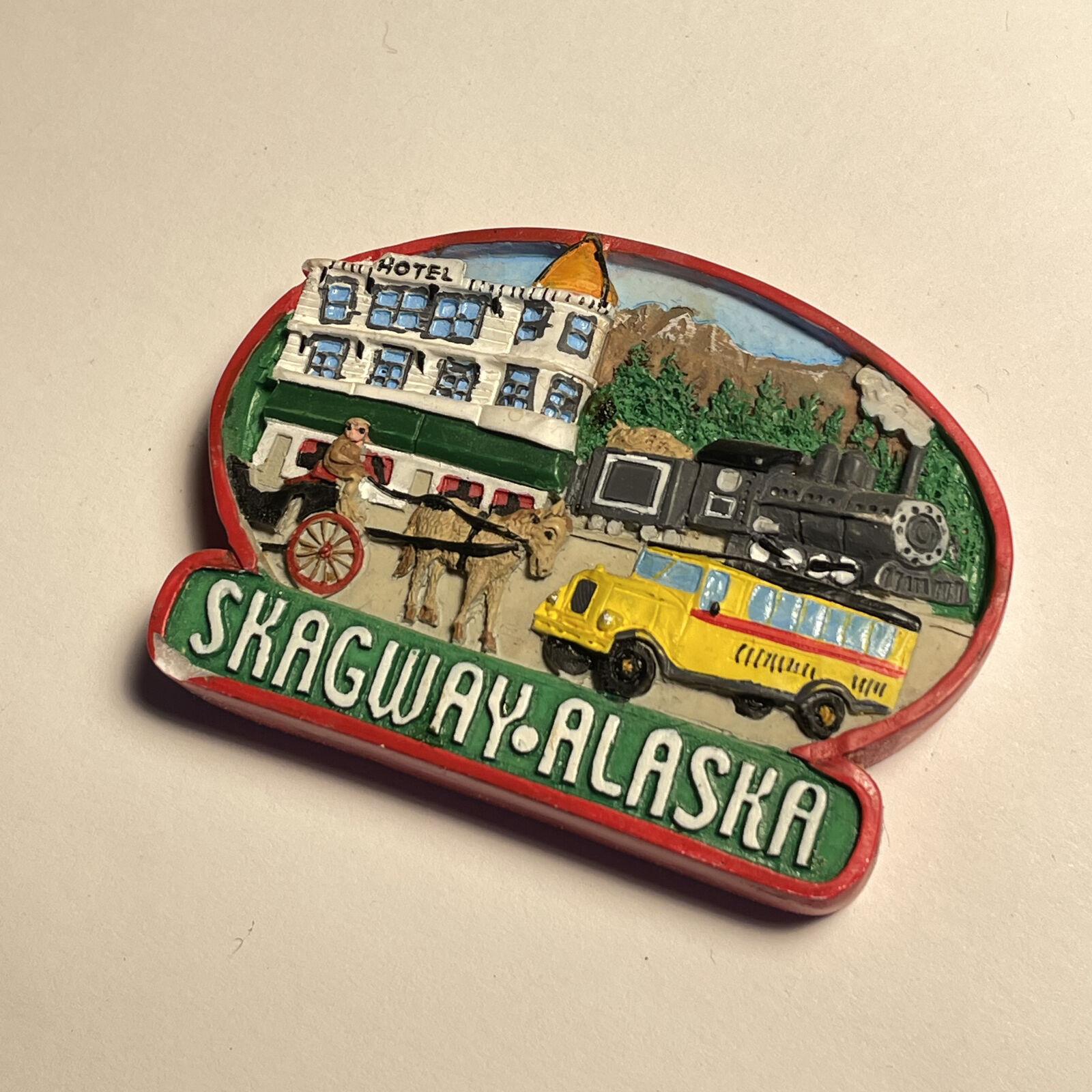 SKAGWAY, ALASKA - Souvenir Refrigerator Fridge Magnet