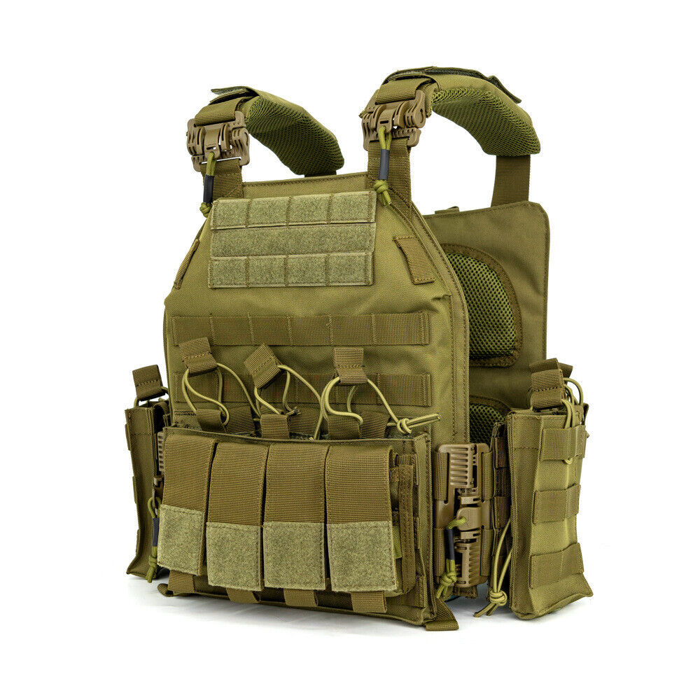 Tactical Body Armor Combat Vest Gear W/ Magazine Pouch Molle Combat Assault Gear