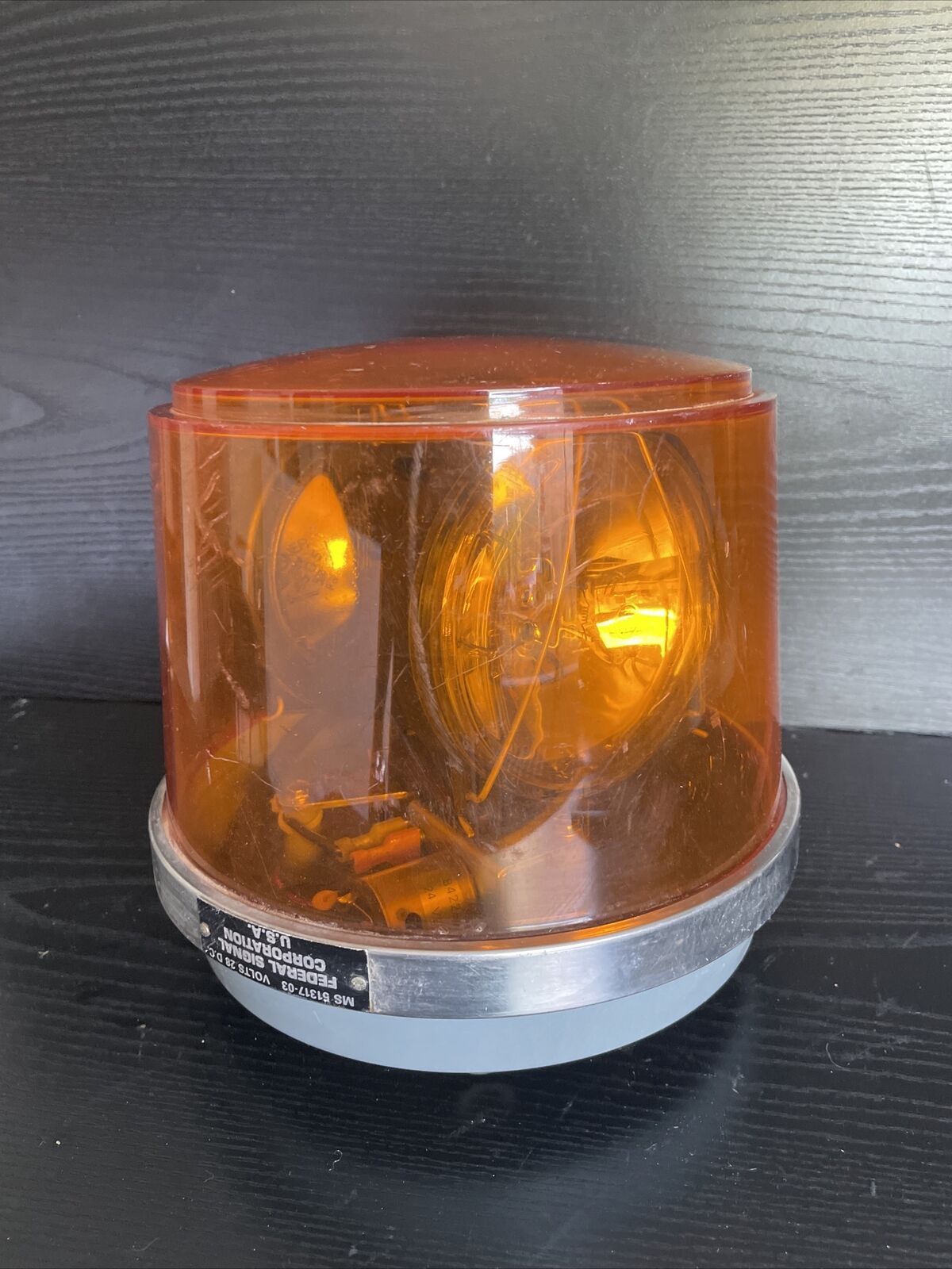 Federal Signal Co MS 51317-03 Beacon Rotating Emergency Light Amber Dome Untest