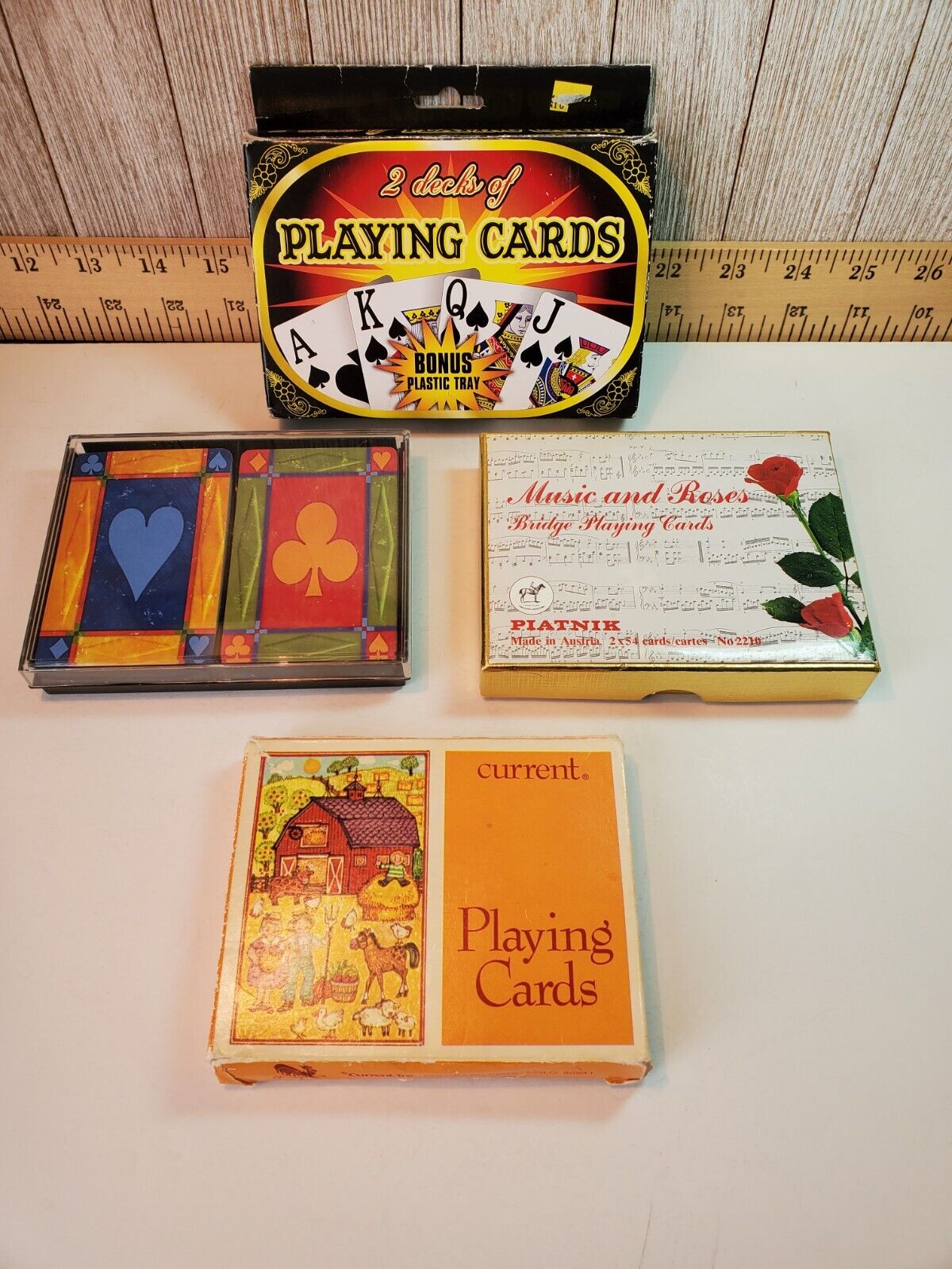 Vtg (Mixed Lot of 4) 2-Deck Sets of Playing Cards All Complete Decks