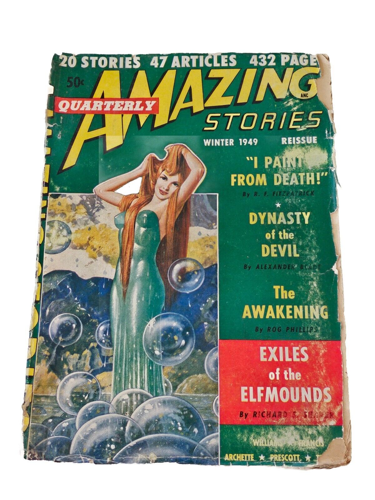 AMAZING STORIES QUARTERLY WINTER 1949-SPICY-GOOD GIRL ART-ROG PHILLIPS-SHAVER-vg