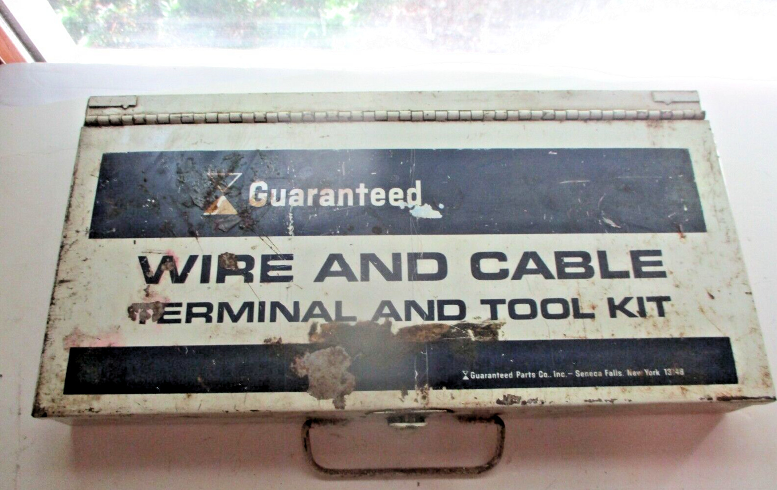 Vintage Guaranteed Parts Company Empty Metal Wire and Cable Terminal Tool Box