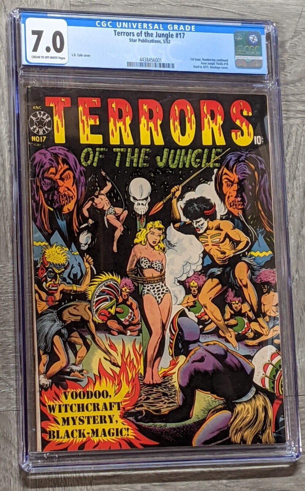 Terrors of the Jungle #17 CGC 7.0 Star Pub. 1952 LB Cole Cover  #1  SOTI  L.B.