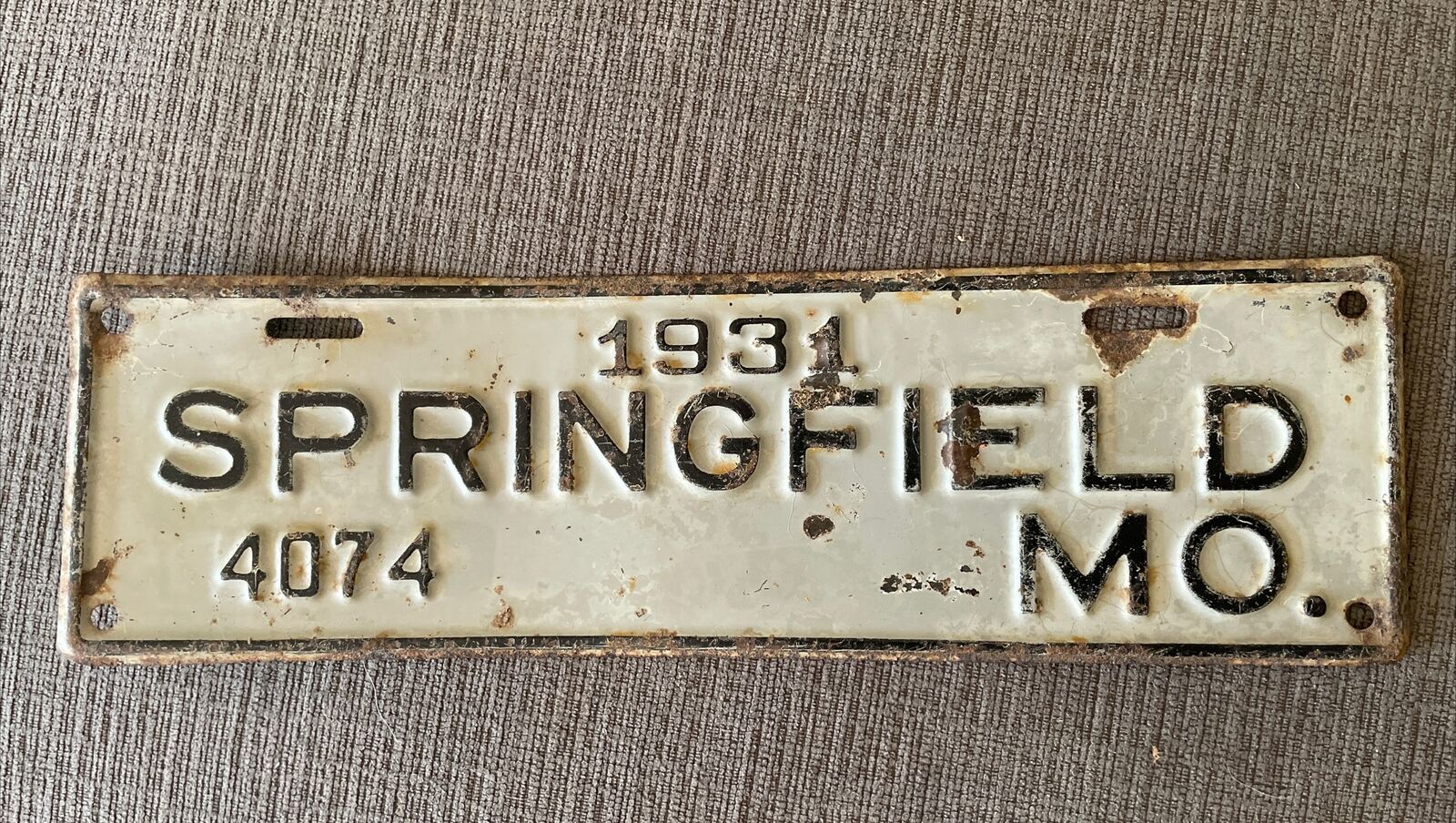 rare 1931 Springfield Missouri License Plate 