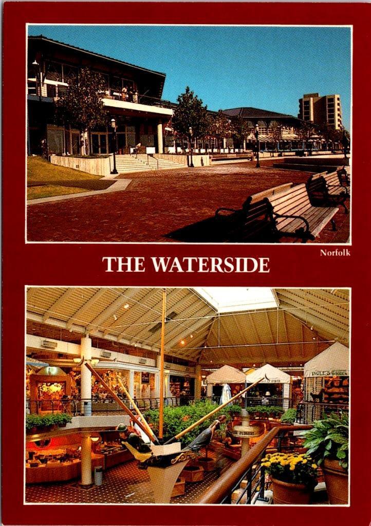 Norfolk, VA Virginia  THE WATERSIDE Shopping Center~Mall Interior 4X6 Postcard