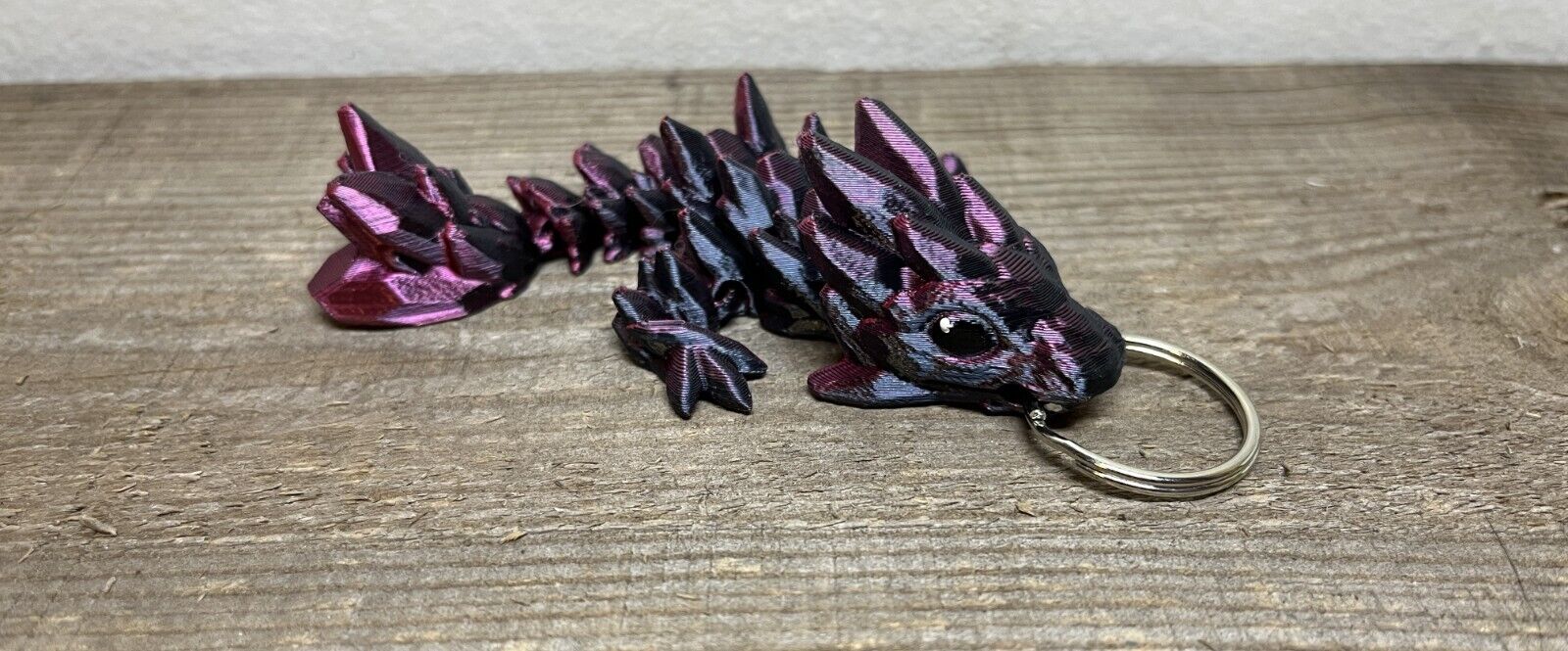Black+Rose Gemstone Dragon Keychain - Cinderwing Authorized