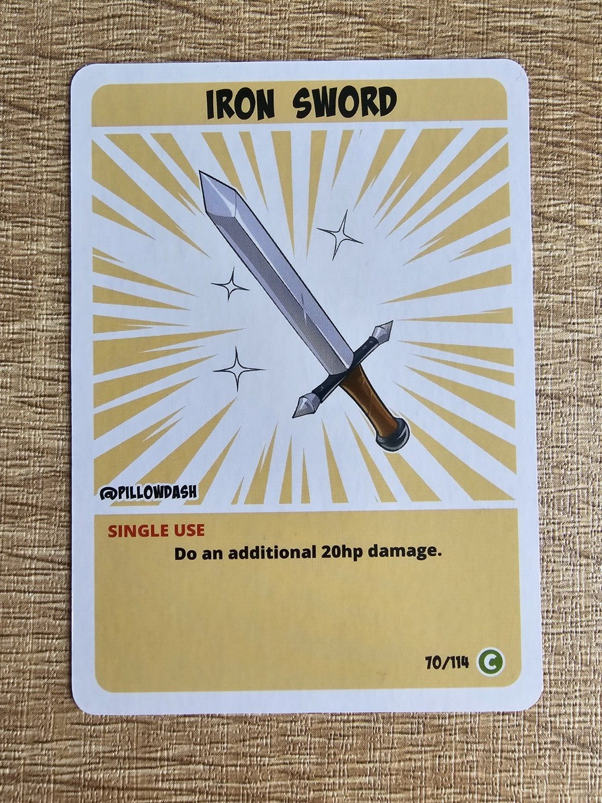 hermitcraft tcg card, effect - Iron Sword