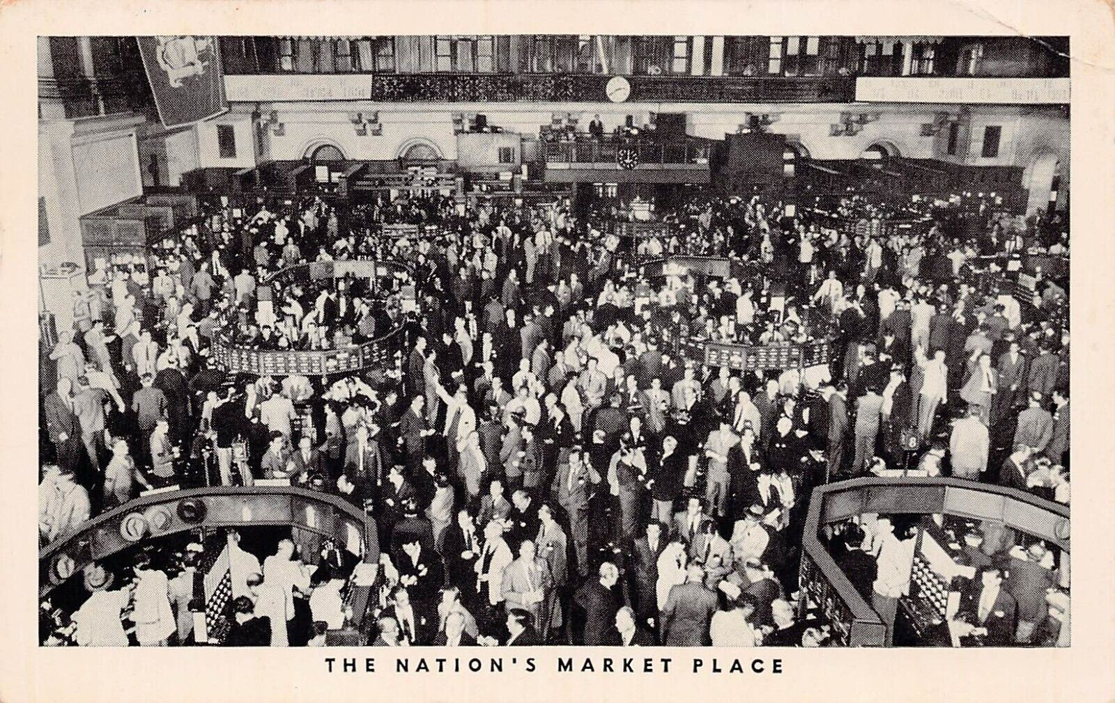 Manhattan NY New York Stock Exchange Interior 1950s Broad Str Vtg Postcard A31