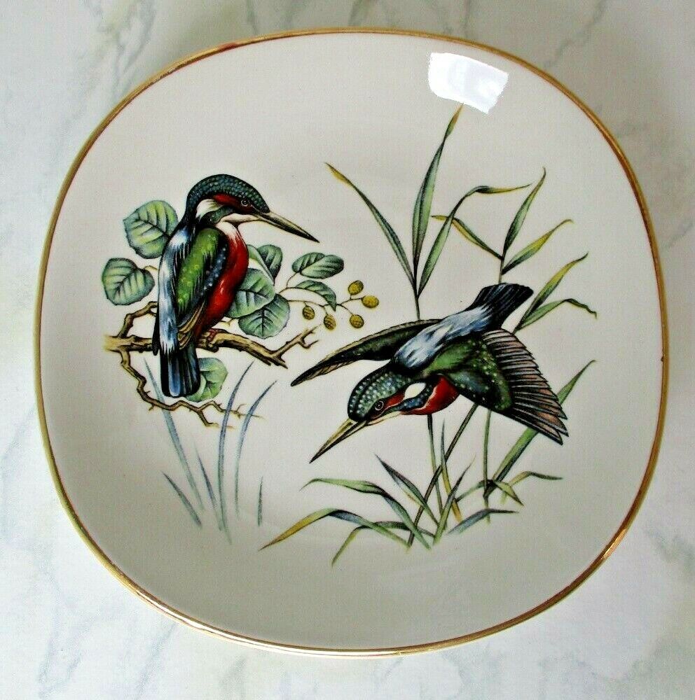 Plate Weatherby Hanley England Royal Falcon Ware Birds Square Vintage