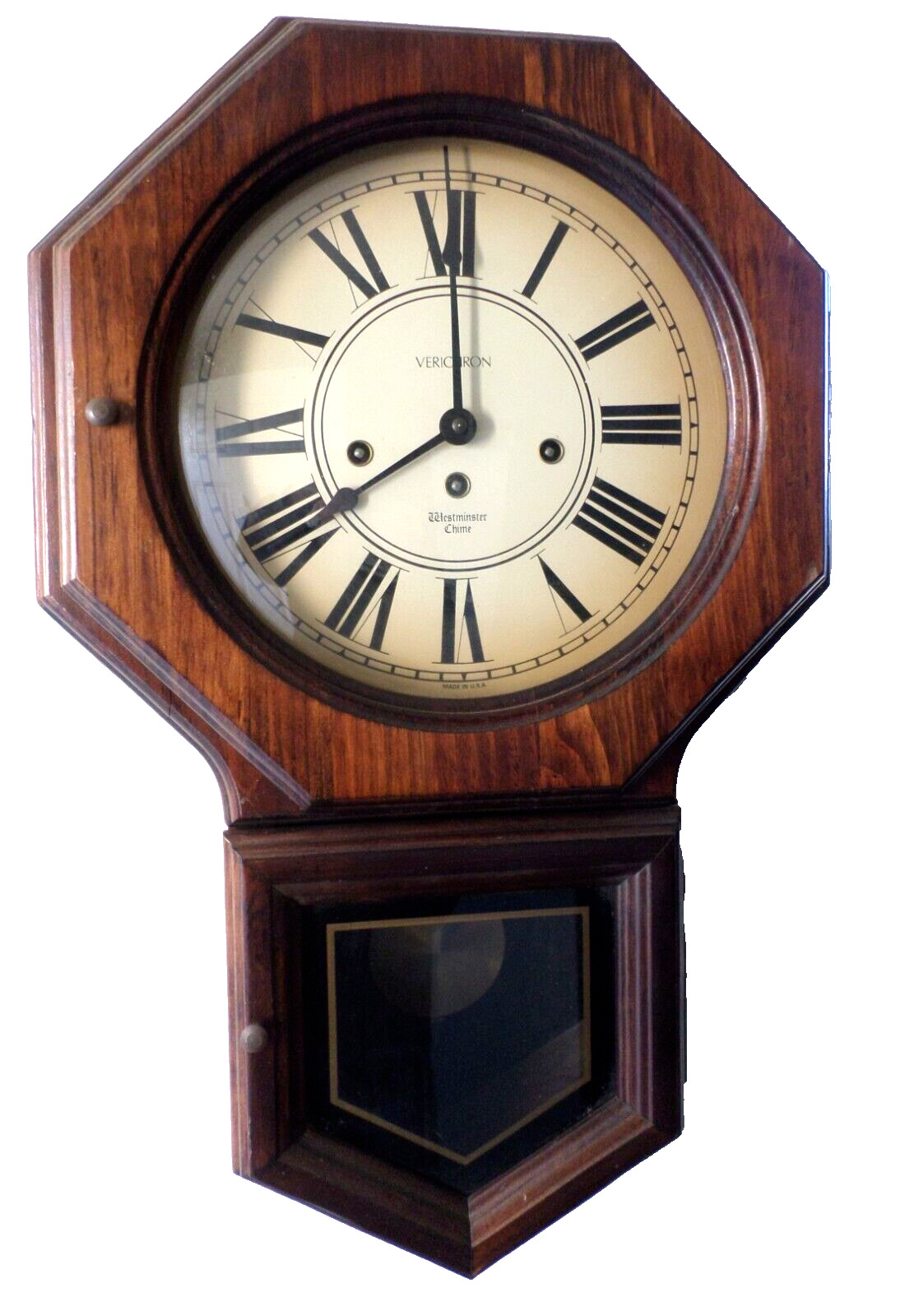 STUNNING 8 DAY WORKING HARRIS & MALLOW USA WESTMINSTER CHIME RUSTIC WALL CLOCK