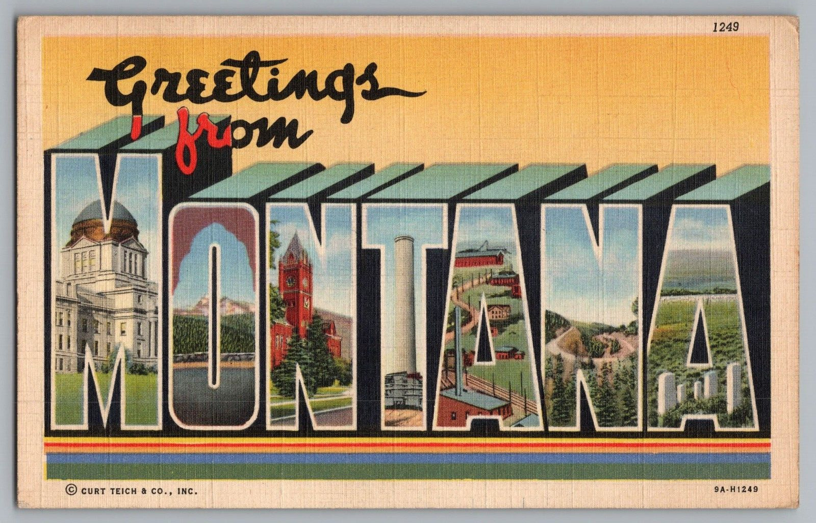 Postcard Greetings From Montana, Large Letter