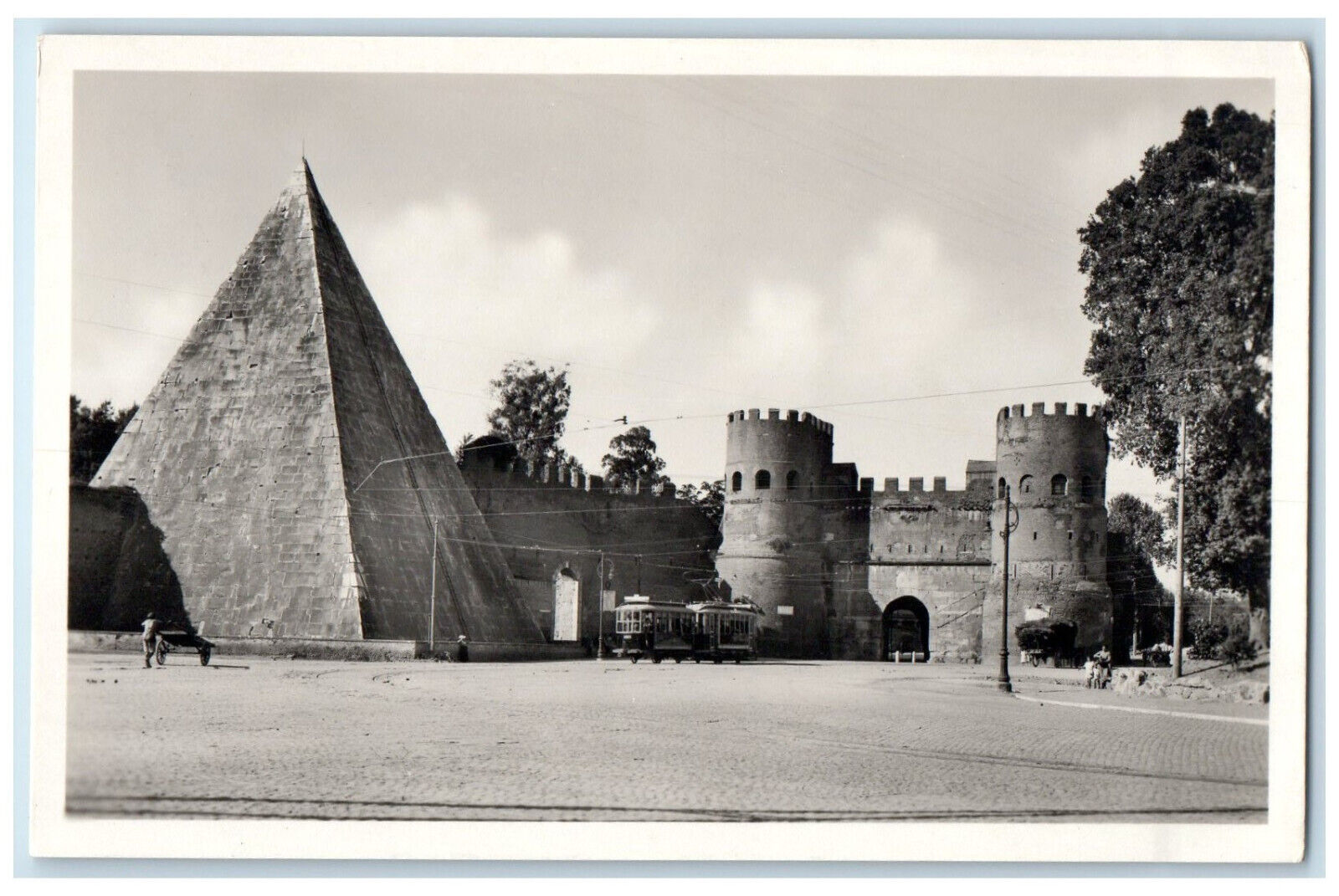 c1930's Pyramid of Gaius Cestius Rome Italy RPPC Photo Unposted Postcard