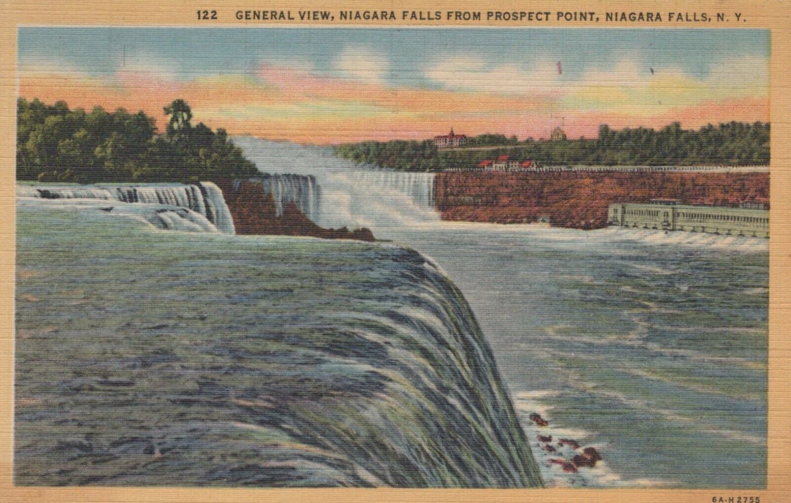 General View Of Niagara Falls Prospect Point NY Posted Vintage Linen Post Card
