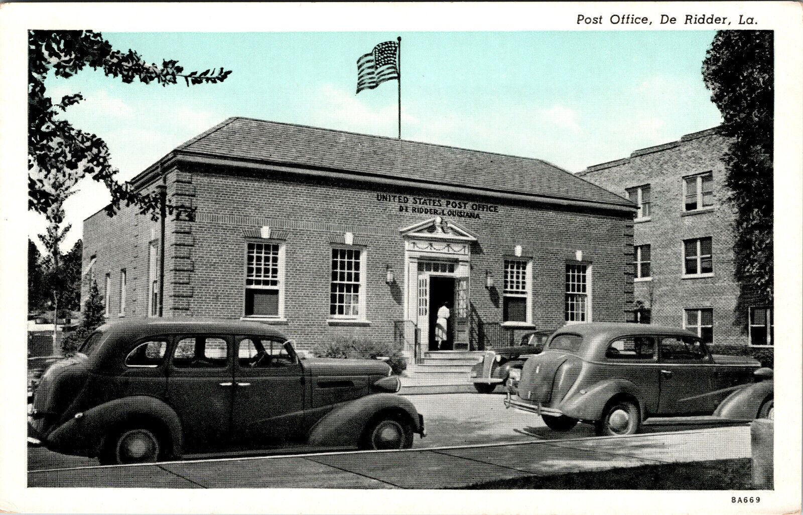 Postcard Post Office De Ridder Louisiana 