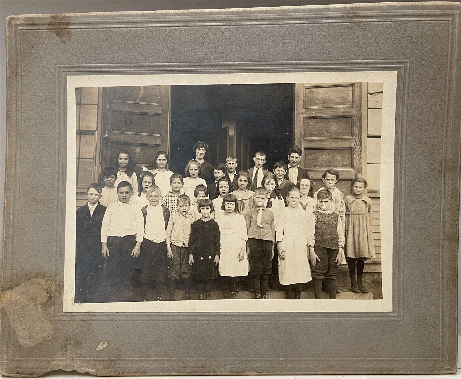 Antique Large Middle School Class Photograph by F L Shorey , Rochester NH