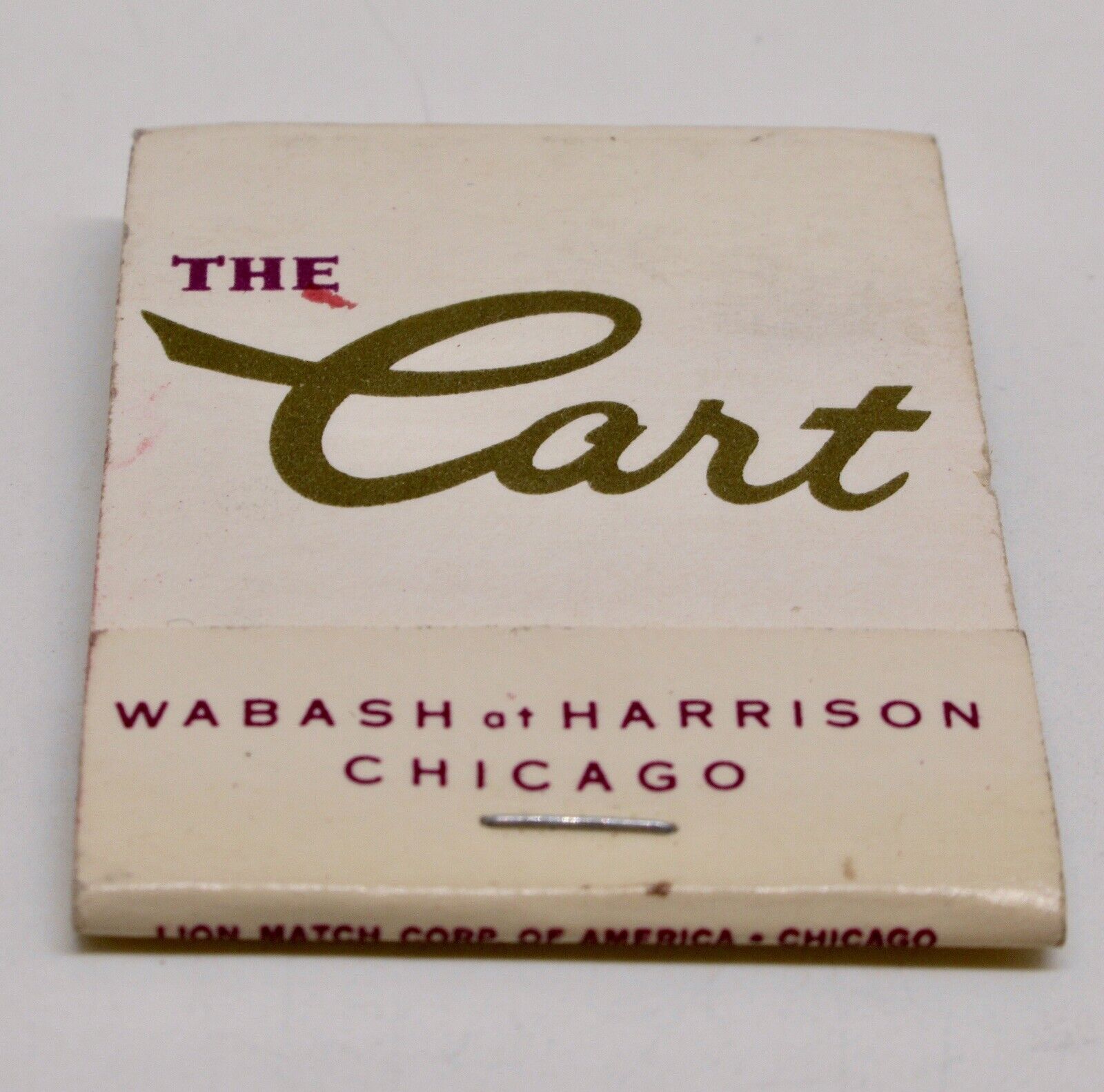 The Cart Restaurant Chicago Wabash at Harrison FULL Matchbook Illinois