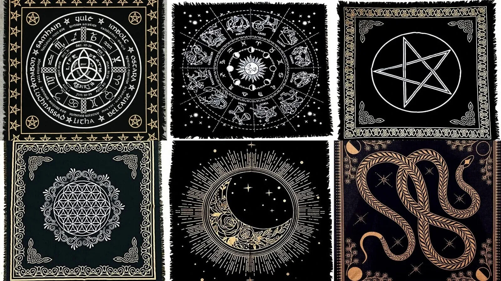 Lot Of 50 Tarot Witchcraft Beautiful Table Top Cloth Alter Spread Cotton Fabric