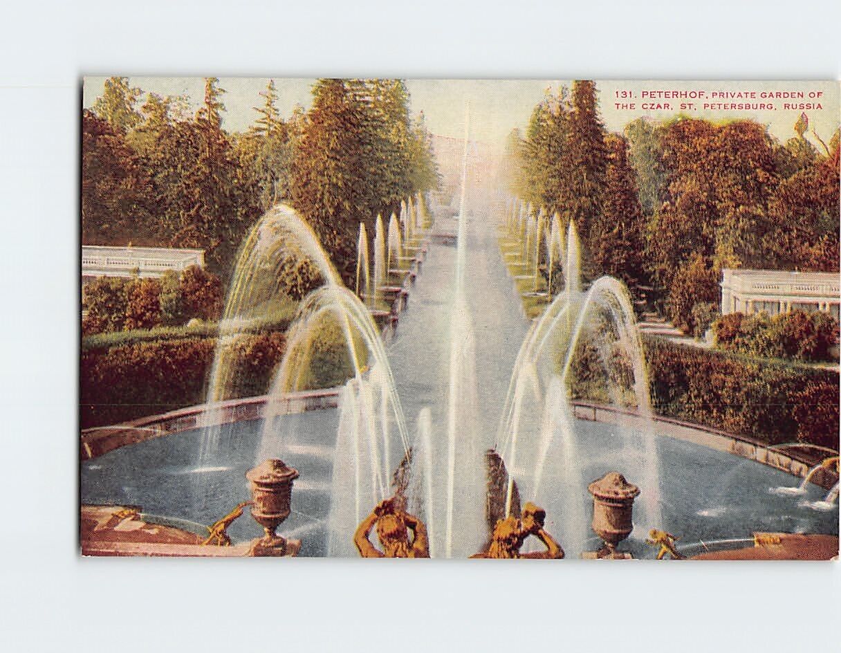 Postcard Peterhof Private Garden Of The Czar St. Petersburg Russia