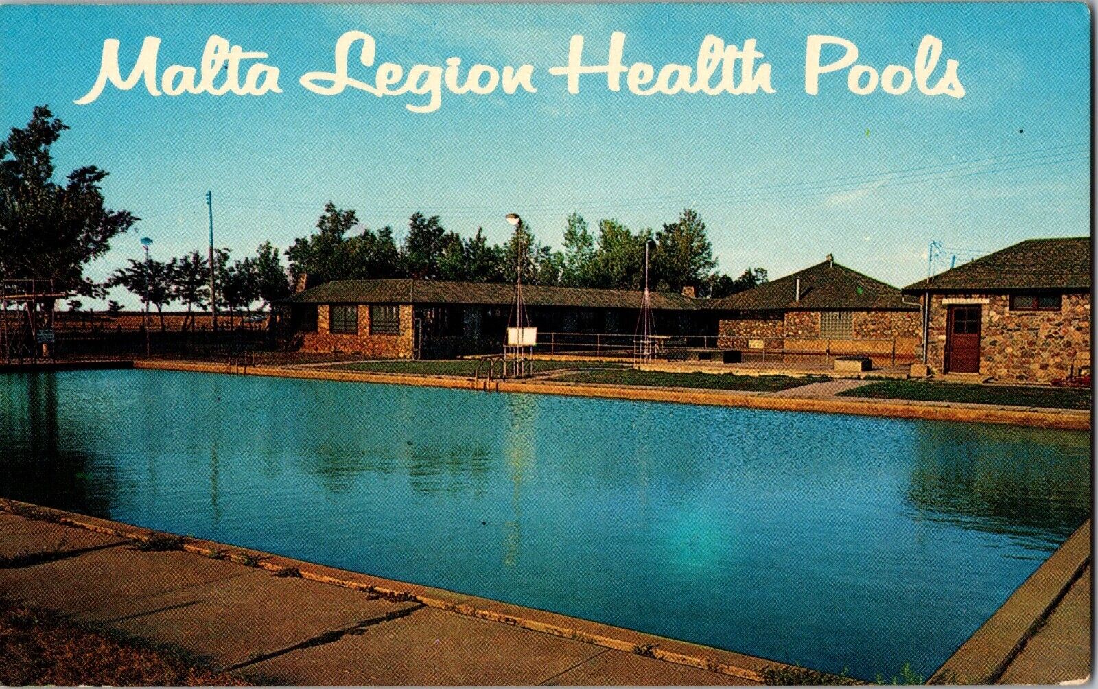 Malta Legion Curative Health Pools Hot Springs Saco Montana Mt Postcard Unused