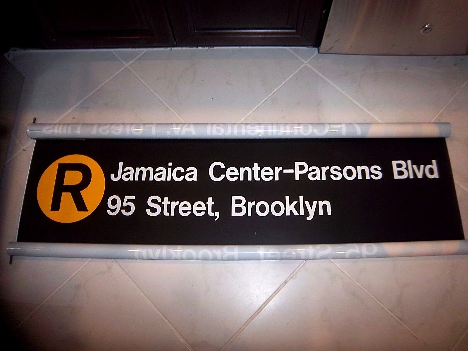 54X12 NY NYC SUBWAY ROLL SIGN R LINE R46 JAMAICA PARSONS BLVD 95th ST BROOKLYN