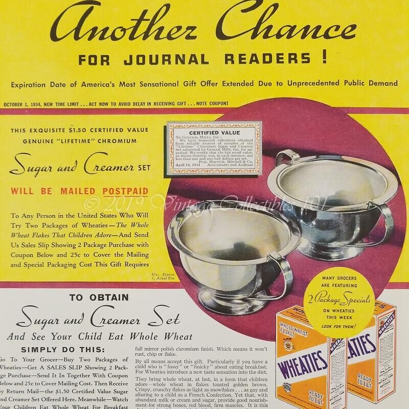 1934 Wheaties Cereal Gift Contest Kitchen Food photo art decor vintage print ad