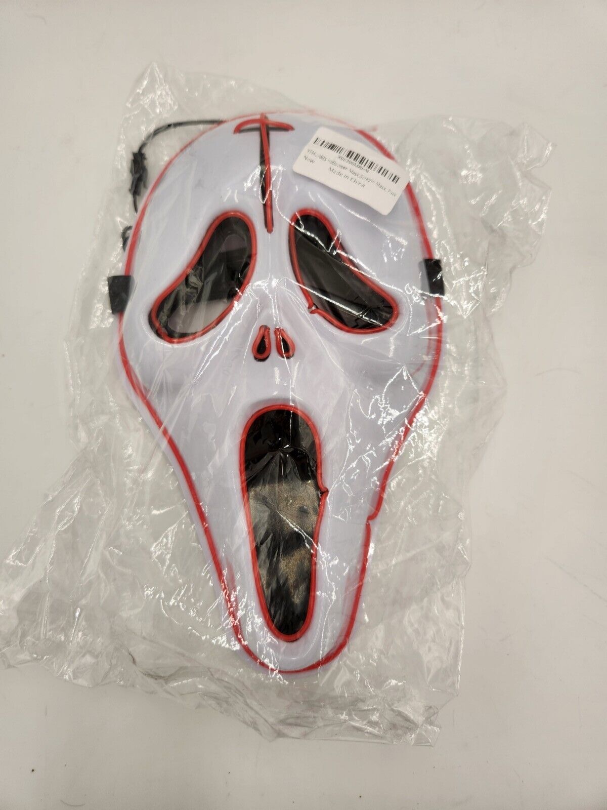 LED Light Up Scream Mask with Cross Purge Halloween Costume Mask - NIP