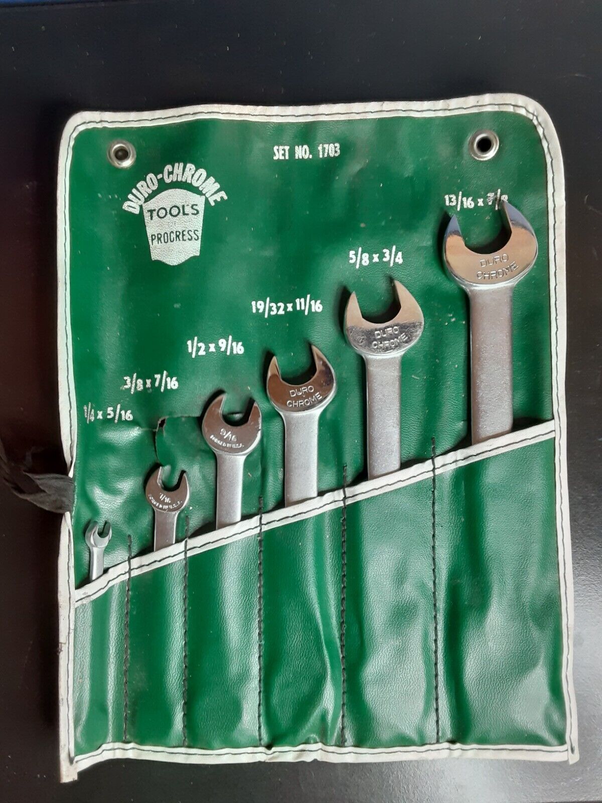 Vintage Duro-Chrome Tools - open end wrenches set #1703