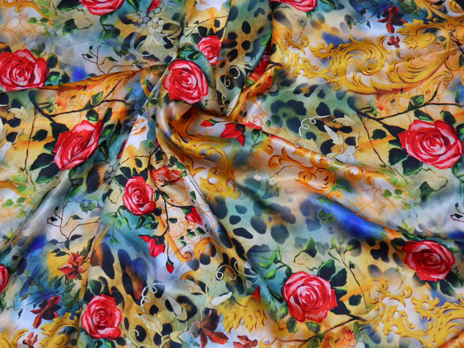STUNNING QUALITY SILK SATIN FABRIC AUTHENTIC ITALIAN DESIGNER SALE BY THE METER