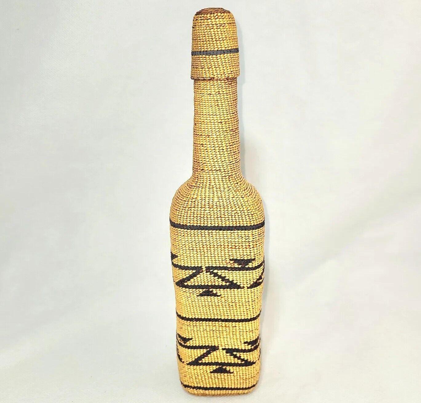 Rare Northern California Yurok, Karok Or Hupa Basketry Covered Bottle Circa 1900