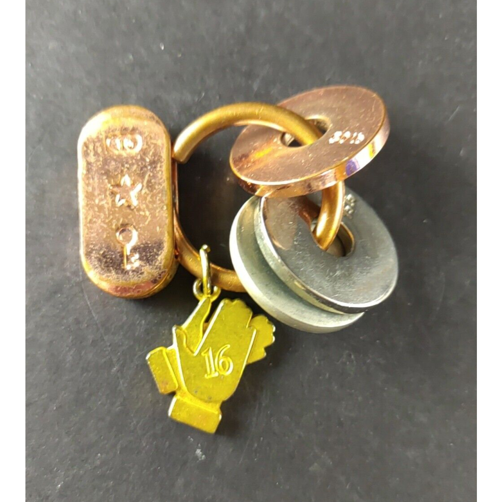 16 Hands Copper Silver Nickel Metal ? Keychain