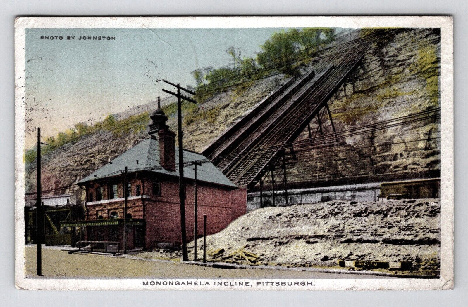 Postcard 1914 PA Monongahela Incline Train Station View Pittsburgh Pennsylvania