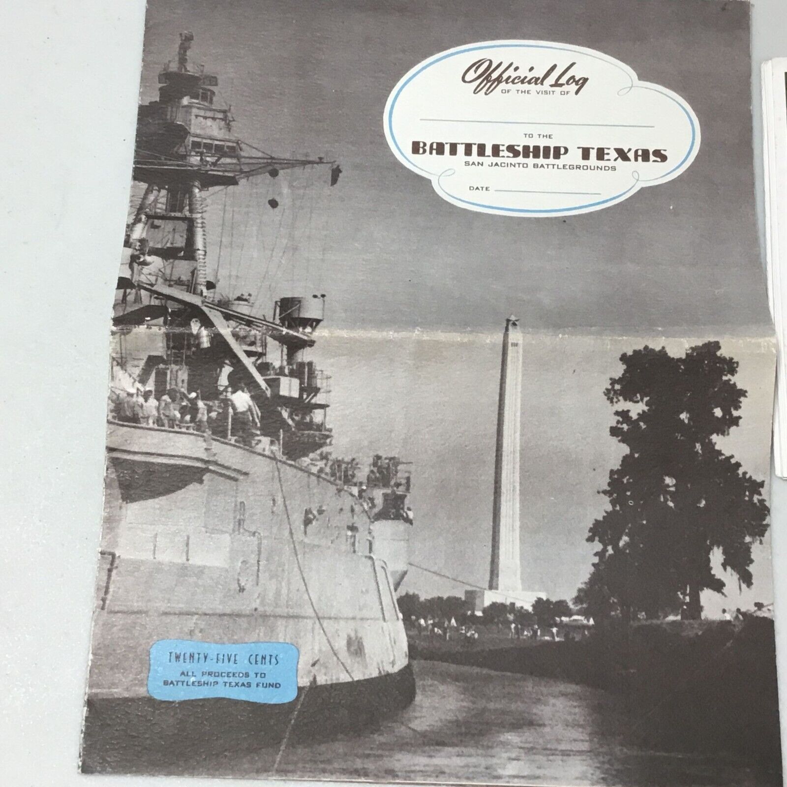 Battle Ship Texas Log Book With 12 Photo Post Cards San Jacinto day 1948 Naval