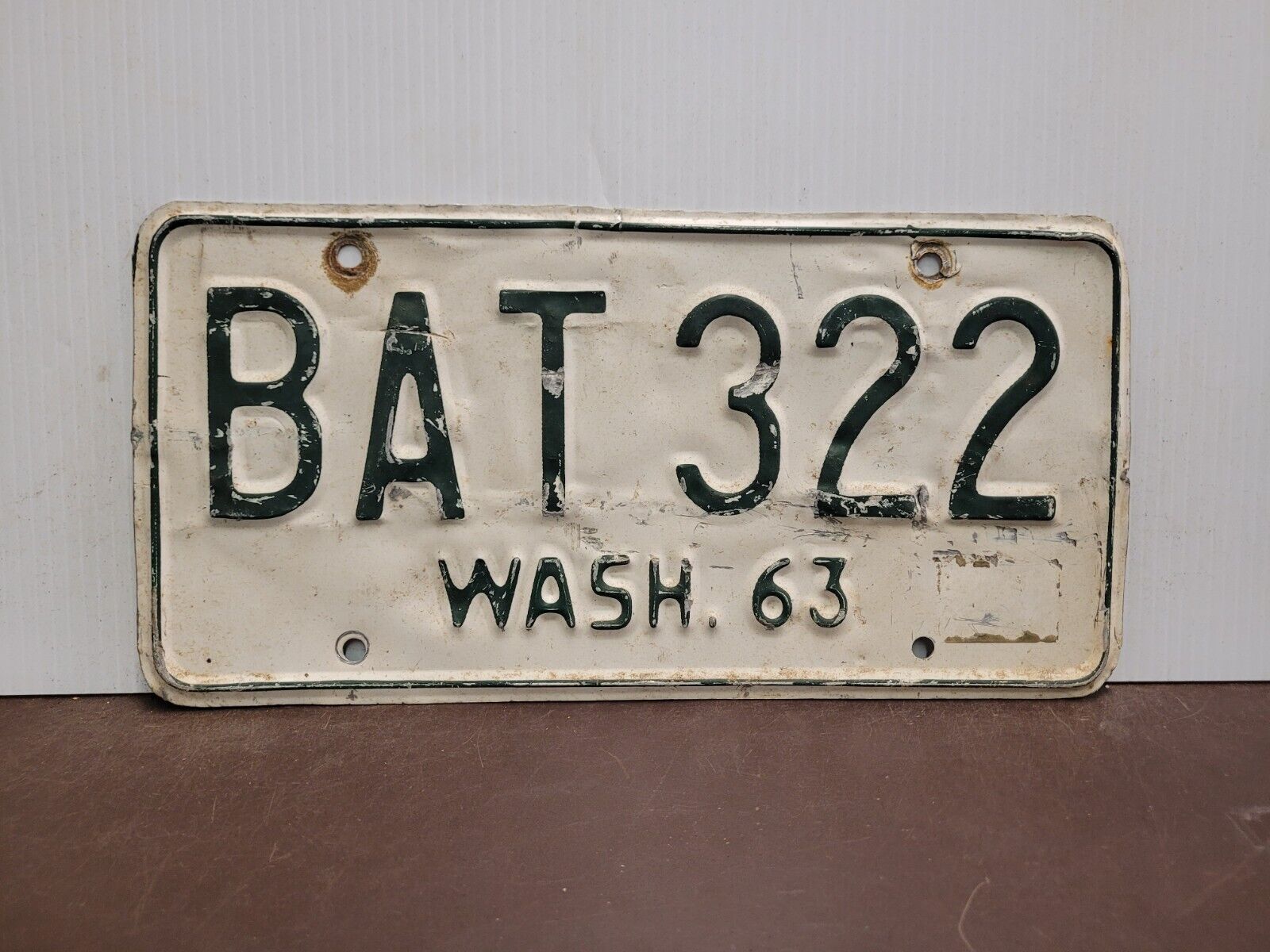 1963 Washington License Plate Tag Original.