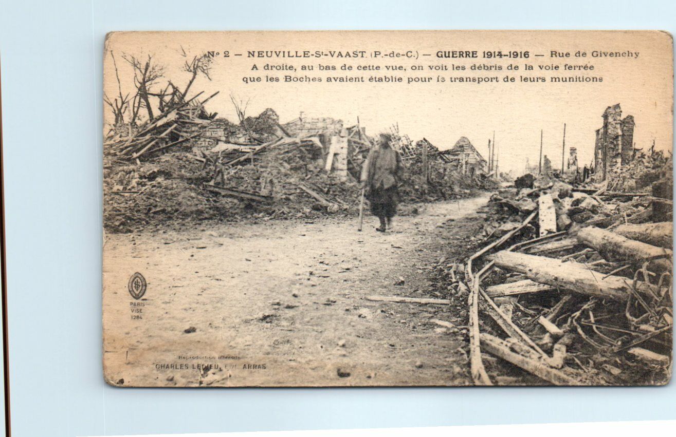 Postcard - Remains of the Railway after the war - Neuville-Saint-Vaast, France