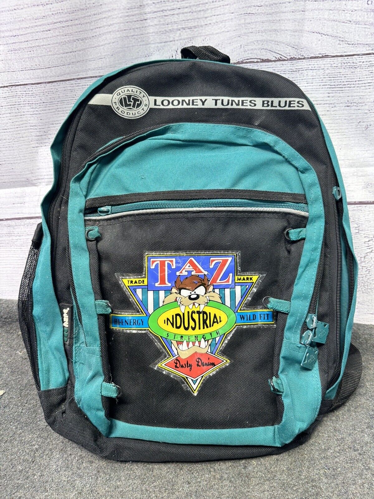 Vintage 1990s Looney Tunes Taz Industrial Strength Backpack Book bag