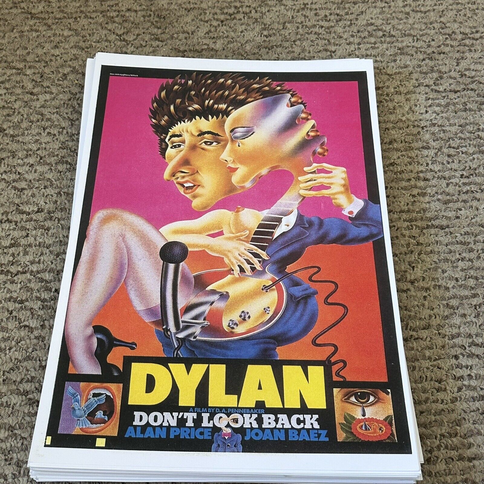 Bob Dylan Don’t Look Back Allen Price Joan Baez Poster 11 x 17 (349)