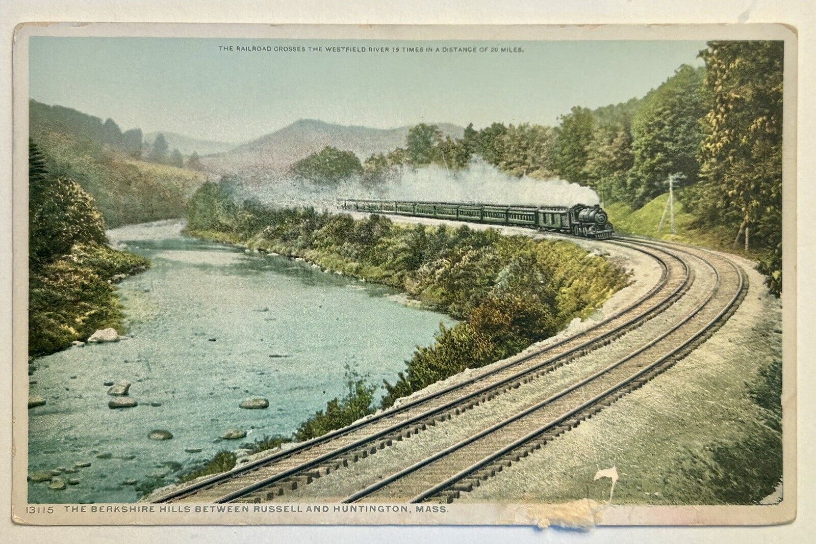 Berkshire Hills. Massachusetts . Railroad. Vintage Postcard