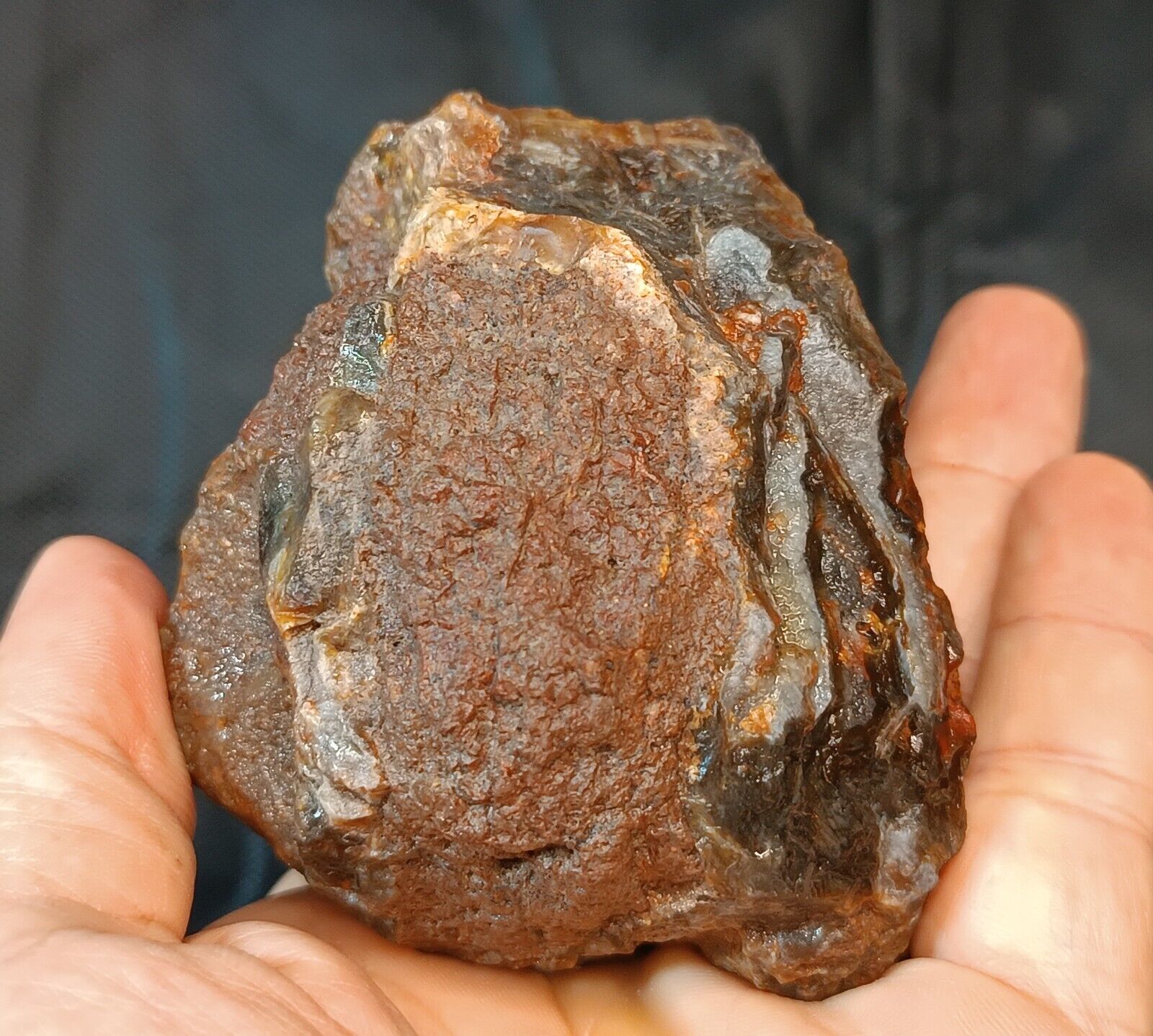 435g/0.96 lb uncut turkish banded agate stone rough,gemstone,rock,specimen