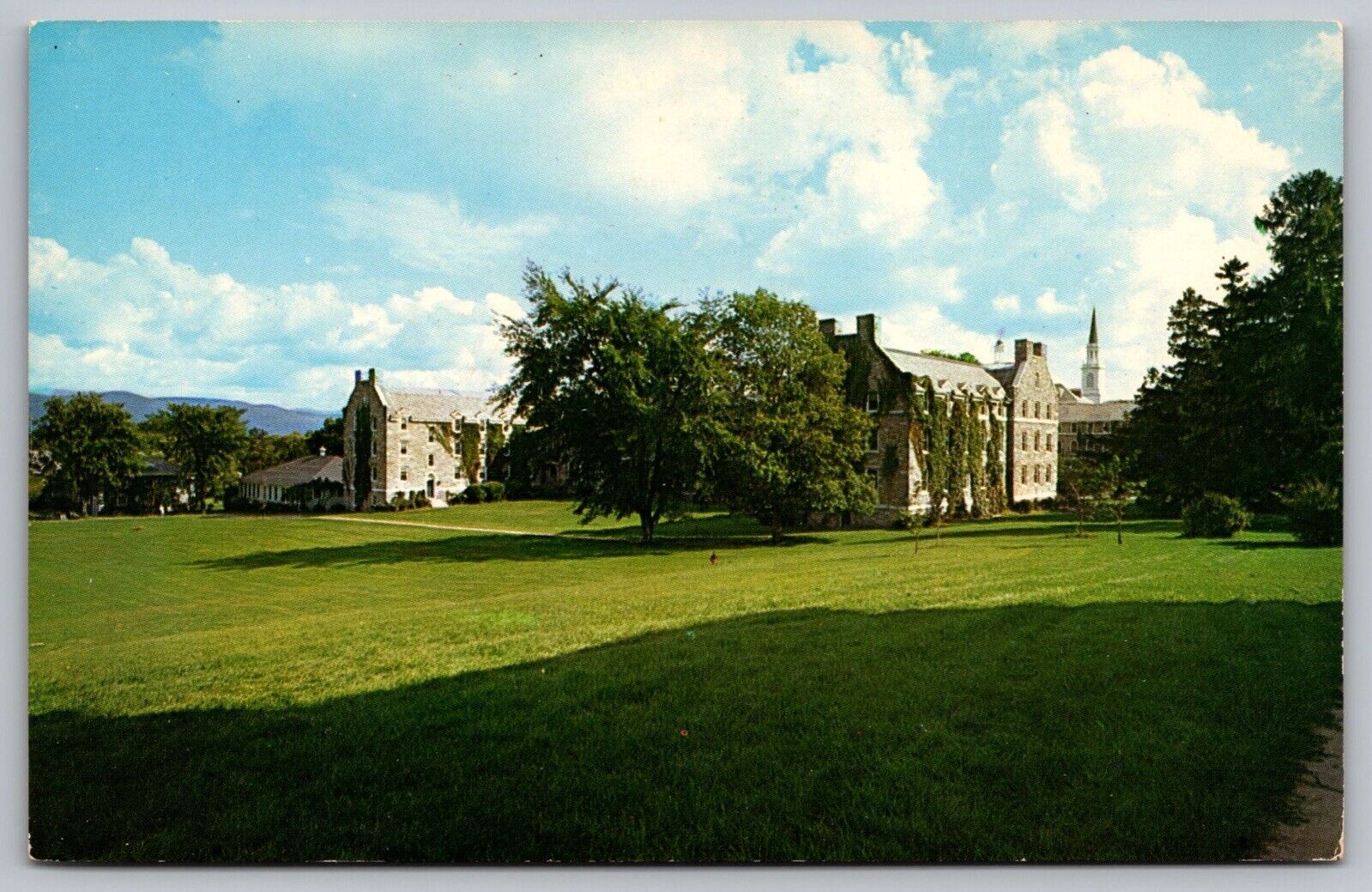 Forest Hall Chapel Spire Middlebury College School Campus Vintage UNP Postcard