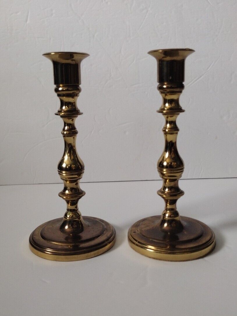  Vintage Baldwin Brass Candlesticks Candle Holders Forged In America 7\