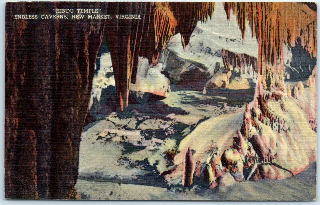 Postcard - Hindu Temple, Endless Caverns, New Market, Virginia