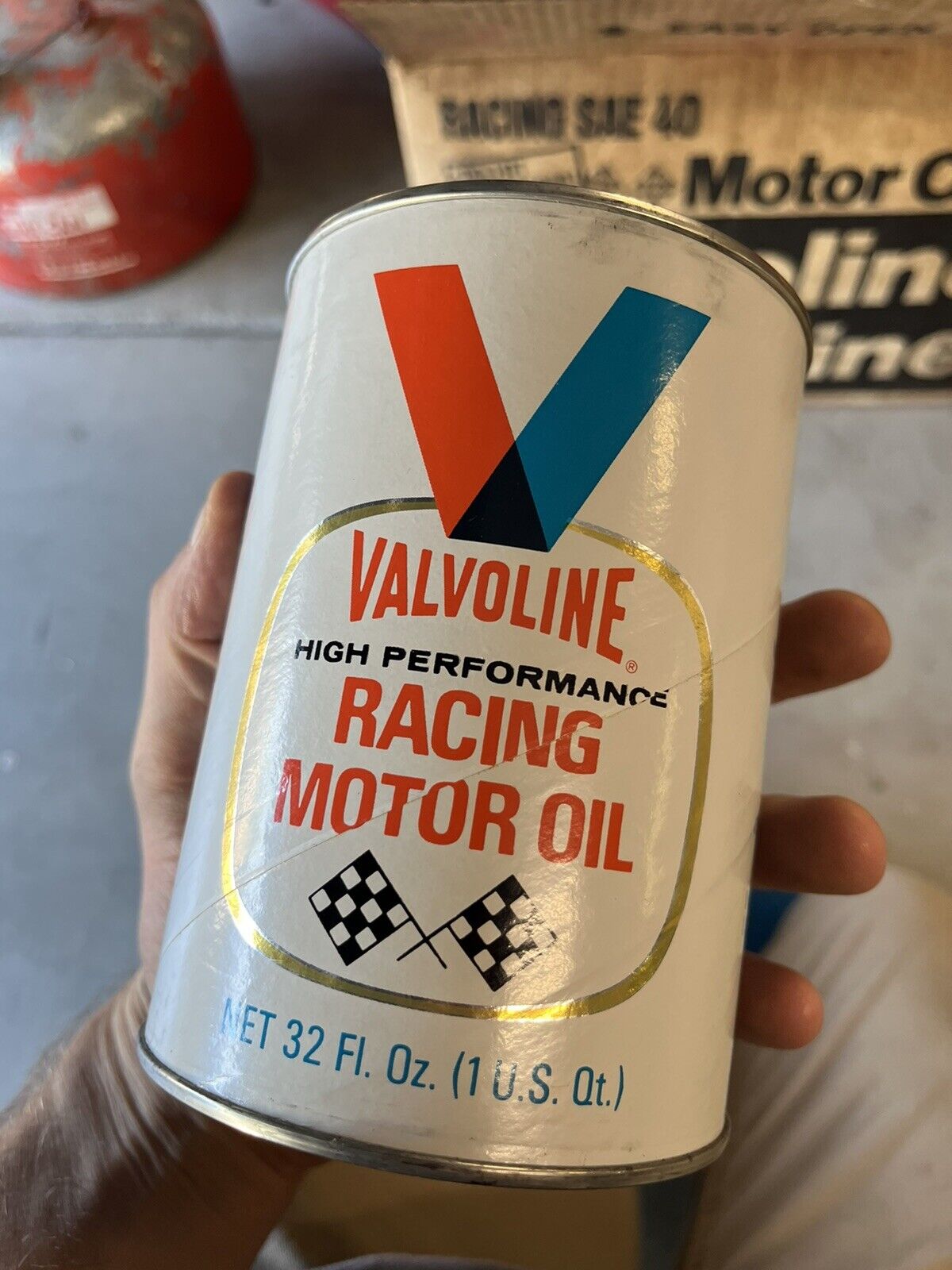 Vintage Valvoline Racing Motor Oil Can Full Unopened 