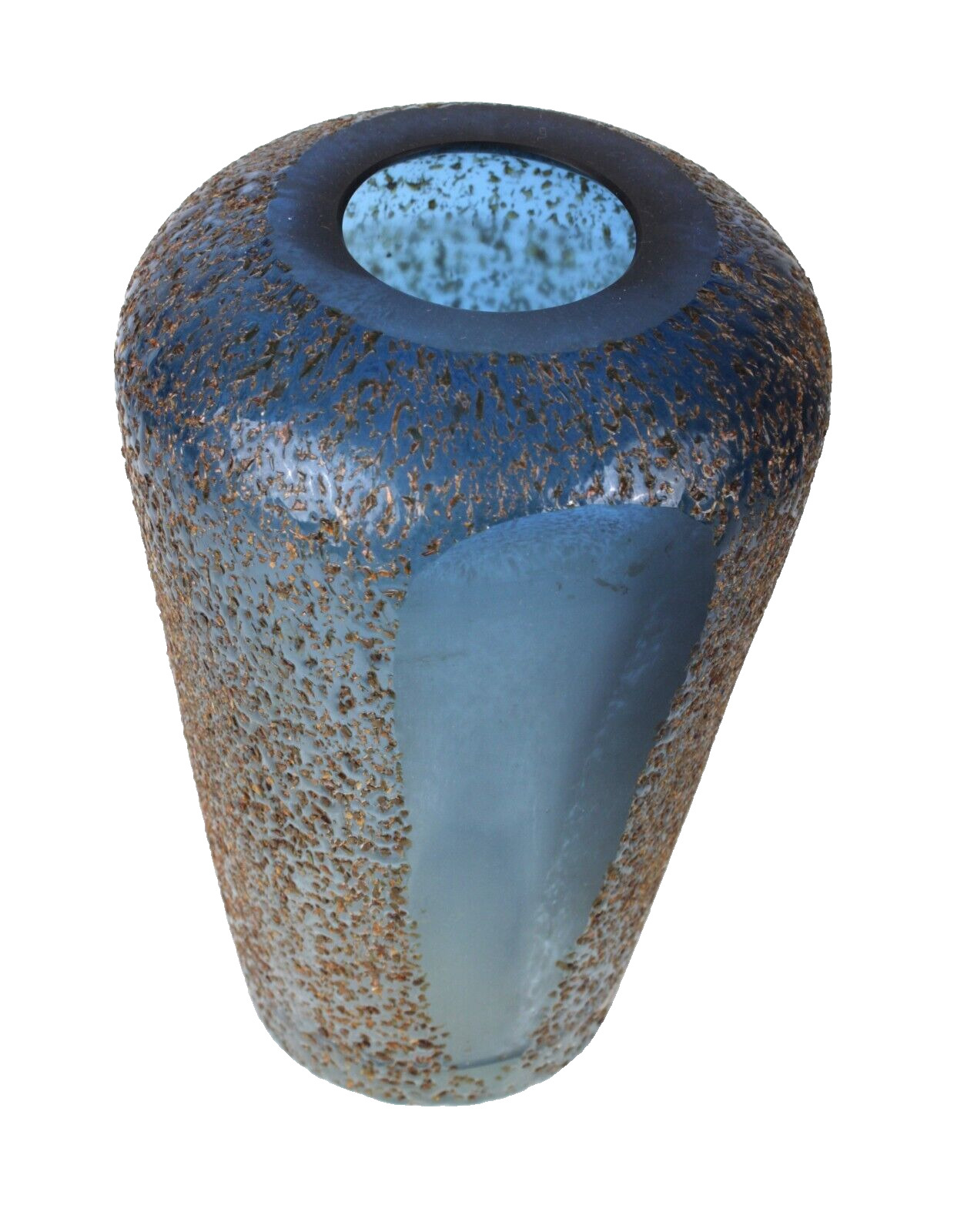 Mid-Century Modern Alessando Mandruzzato Murano Sommerso Textured Glass Vase