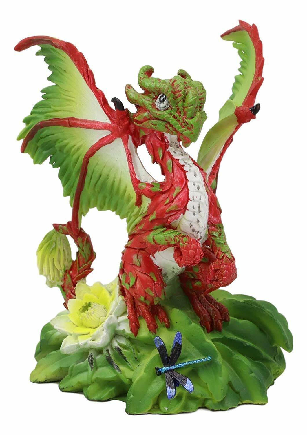 Ebros Colorful Green Thumb Dragon Statue by Stanley Morrison (Dragonfruit)
